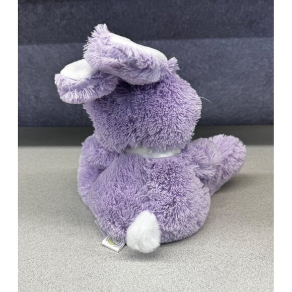 Animal Adventure Purple Bunny Pink Nose & White Ribbon 10" Plush Stuffed Animal - Picture 3 of 8